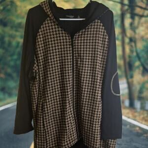 Susan Graver Weekend 2XL hooded zip front closure pockets cotton blend winter